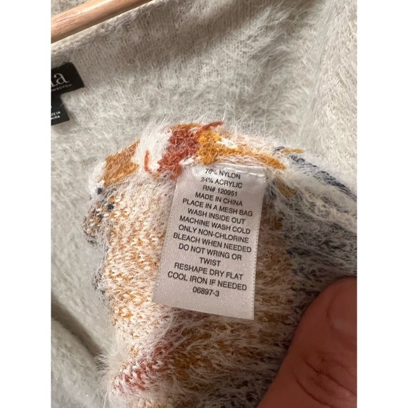 a.n.a Fuzzy Boho South Western Open Cardigan M Cream - Picture 10 of 11